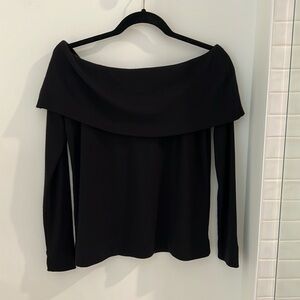 Loft ribbed off the shoulder top black M